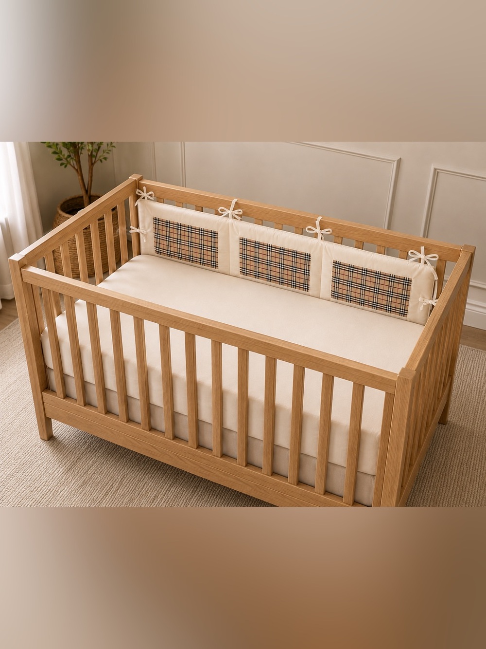 Burberry Beige Plaid Baby Crib Wrap